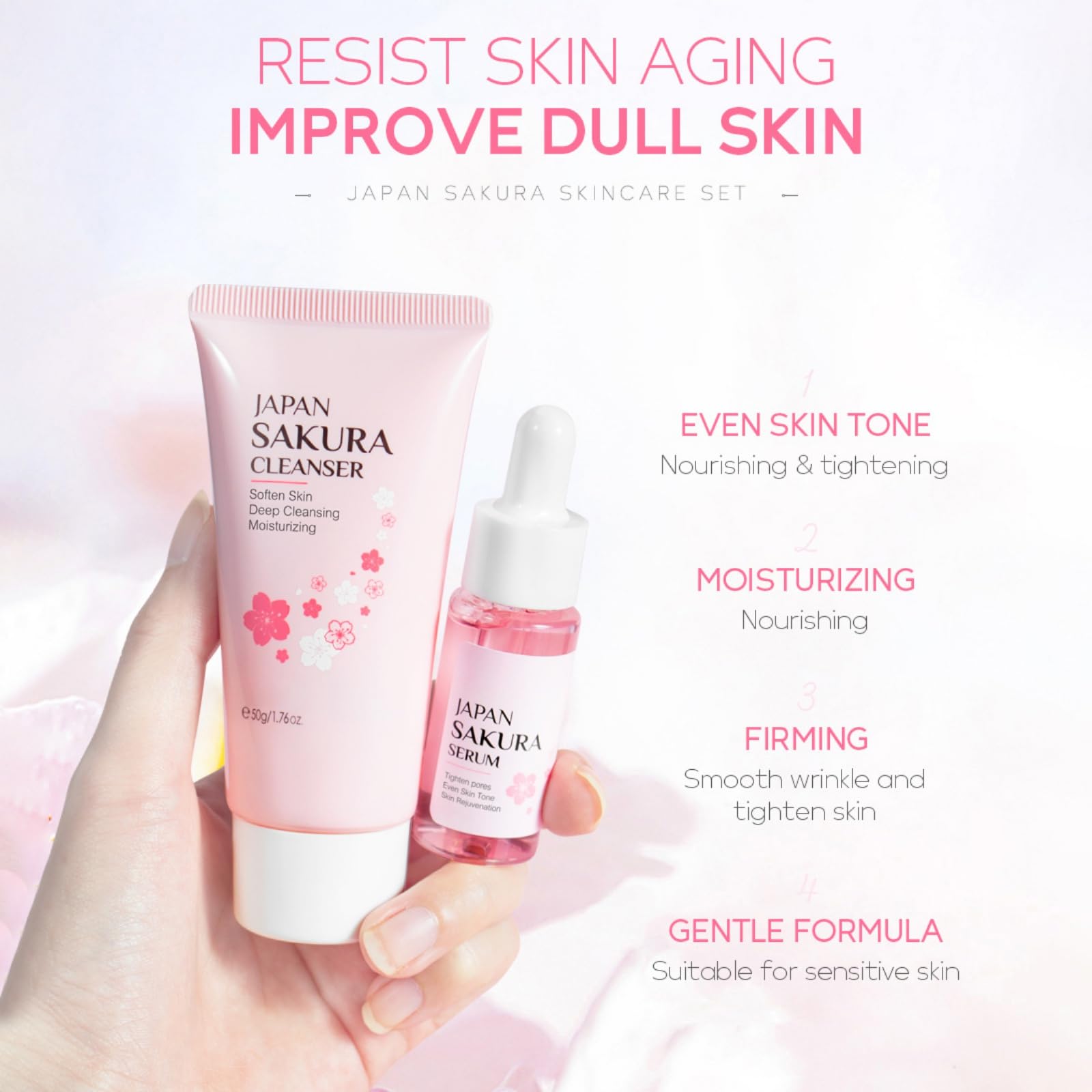 Sakura Skin Care Sets & Kits for Teenage Girls 4 Piece Cherry Blossom Valentines Gifts Set - Image 4
