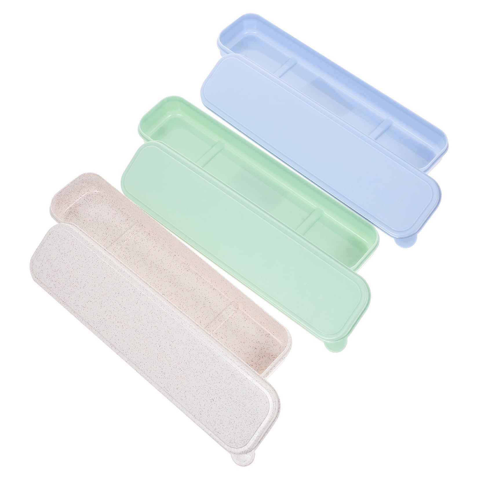 Homoyoyo Travel Makeup Organizer Box Pcs Plastic Makeup Brush Holder Pencil Box Aesthetic Pp Straw Multi