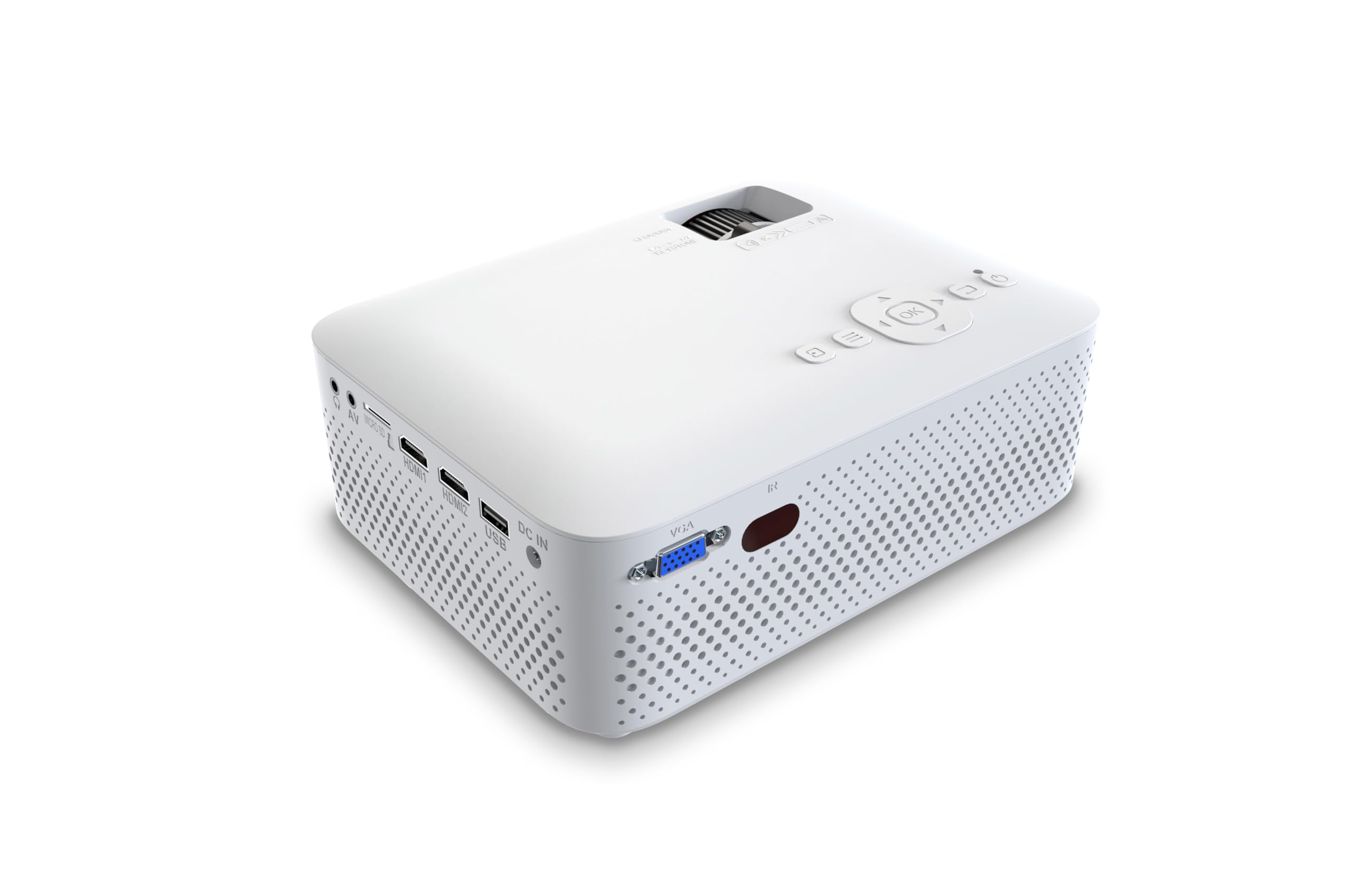 Philips NeoPix 100, Videoproiettore Fisso, Schermo da 65" (165 cm), LED, Altoparlanti Stereo Hi-Fi Incorporati, Connettività USB, HDMI e Cavo Jack da 3,5mm, Compatto, Bianco