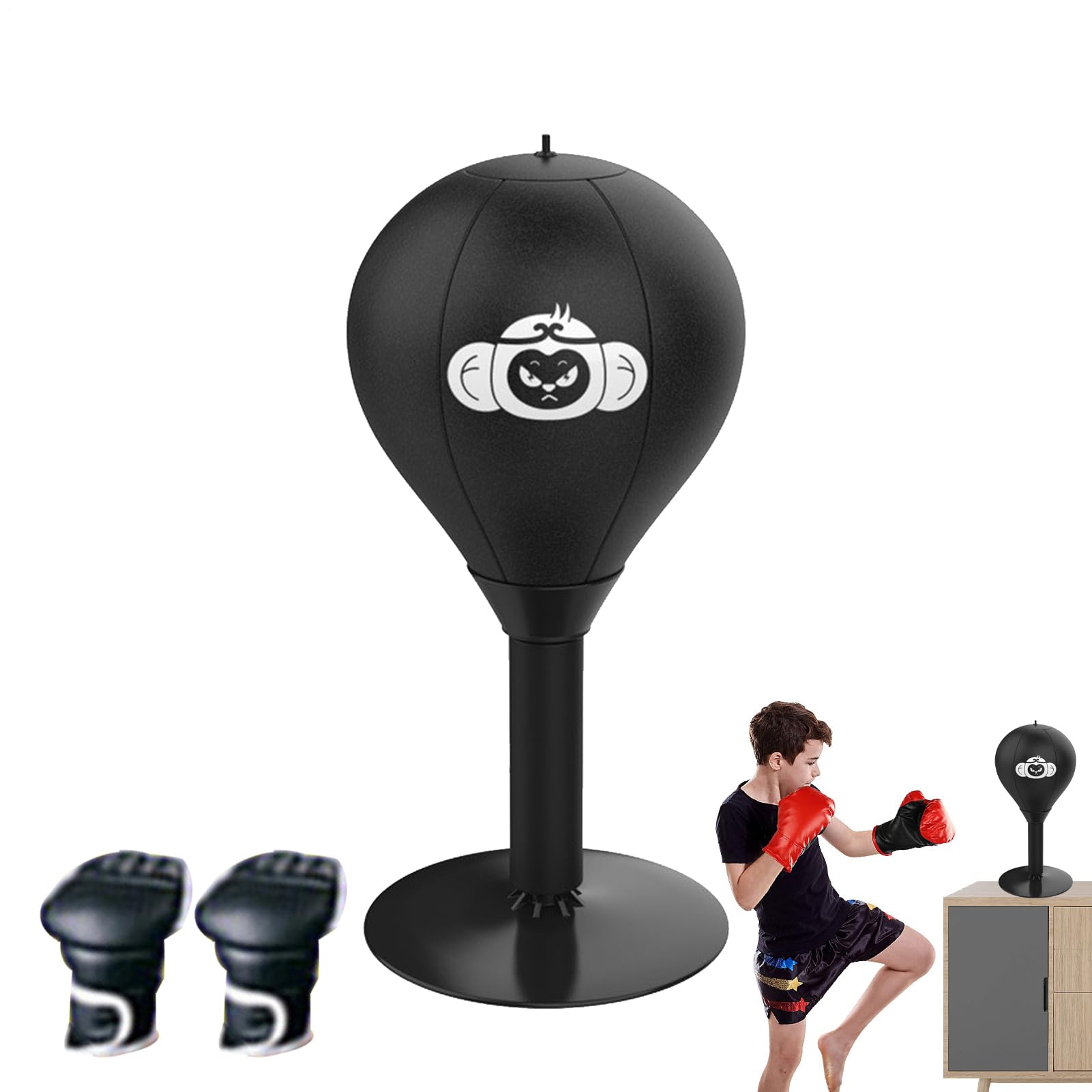 Sacco da boxe da scrivania, mini palla da boxe, mini palla a grappolo, riduttore di stress a molla, palla da ufficio, gadget da ufficio per frustrazione, allenamento da scrivania per il riposo