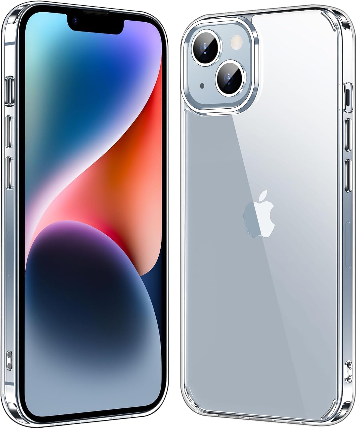 Sounce Shockproof Transparent Hard Back Cover Scratch Resistant Case Premium Clarity Armor Sleek Design Shield with Polycarbonate Protection for iPhone 13[Crystal Transparent]