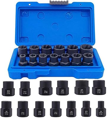13-Piece Impact Bolt & Nut Remover Set | Chrome-Molybdenum Steel | Easy Removal of Rusty and Stubborn Sockets, Nuts, and Bolts | Solid Storage Case Included