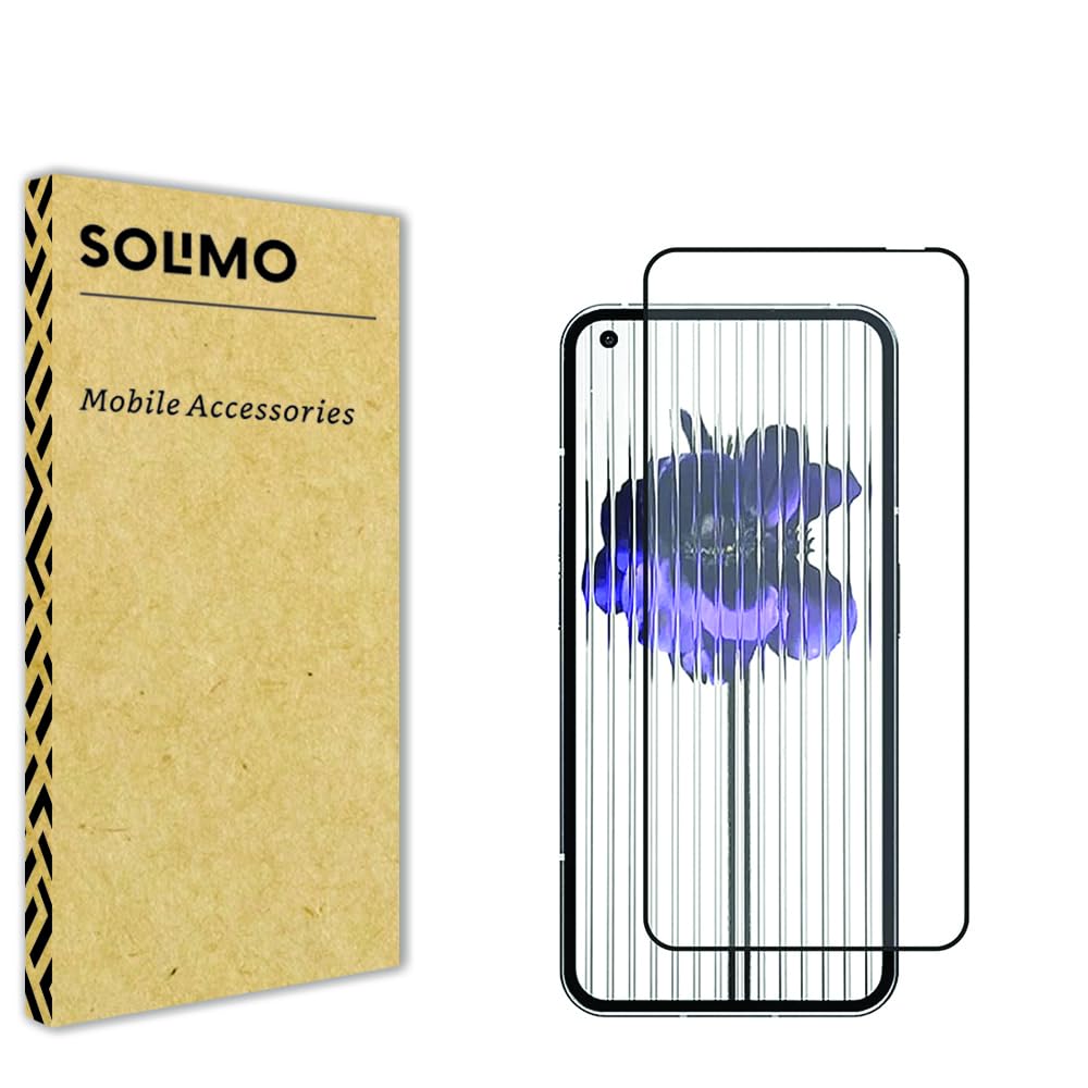 Amazon Brand - Solimo Tempered Glass Screen Protector for Nothing Phone 1 (6.55 Inch) with Edge-To-Edge Protector Coverage | Easy Installation Kit (Black)