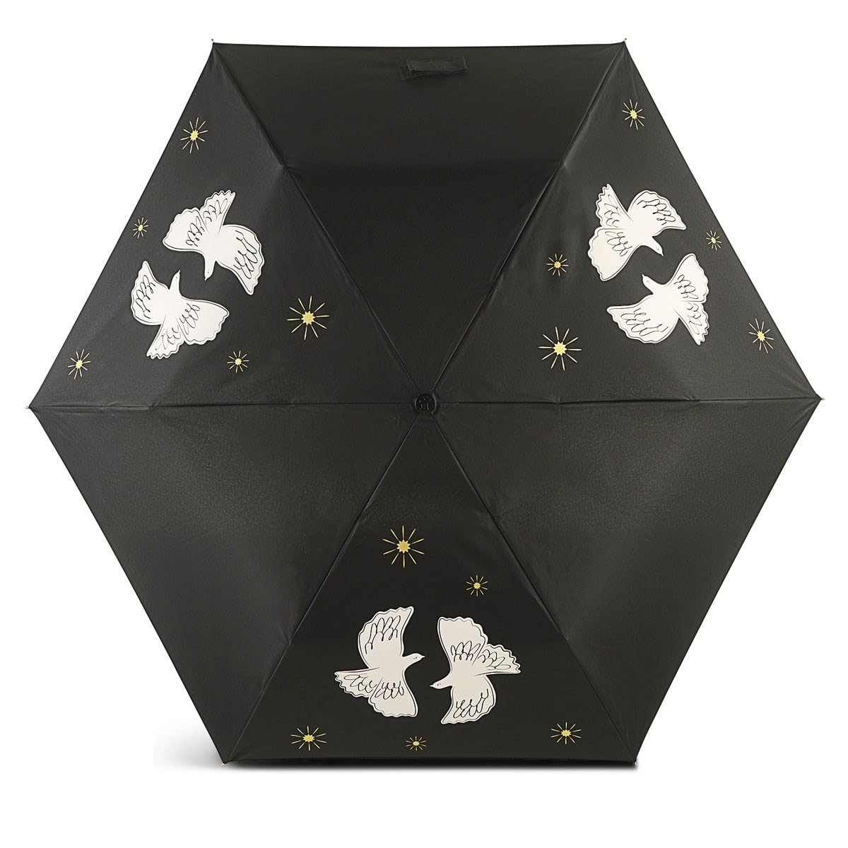 RADLEY London Womens Mini Telescopic Foldaway Umbrella Two Turtle Doves in Black