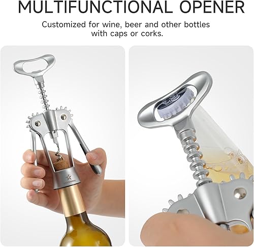 Miniatura 6 de Abridor de vino, sacacorchos de aleación de zinc de alta calidad con gusano en espiral afilado, fácil extracción de corcho y tapa para el hogar,