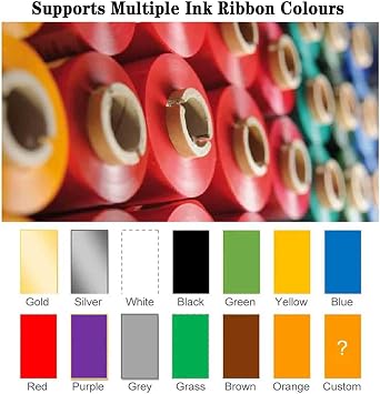 Satin Ribbon Printer Machine, Digital Ribbon Printer with Ribbon Holder, Stamping Printing Machine for Gift Wrapping, 25-108mm/20-50mm/12-20mm Width, Speed 150mm/s, Supports 50+ Languages,12-20mm