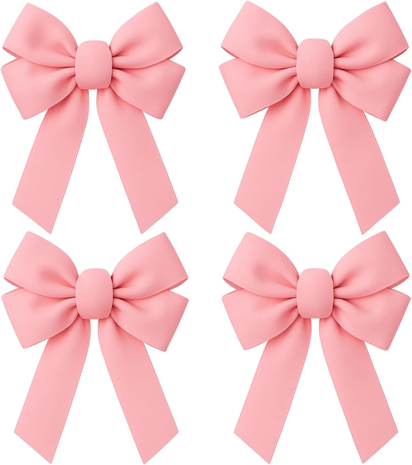 Geosar 4 Pcs Christmas Bows 12 x 18 Large Christmas Tree Topper Bow Satin Wreath Bows for Xmas Tree Crafts Front Door Fireplace Stairs Railing Home Indoor Outdoor Decoration(Red)