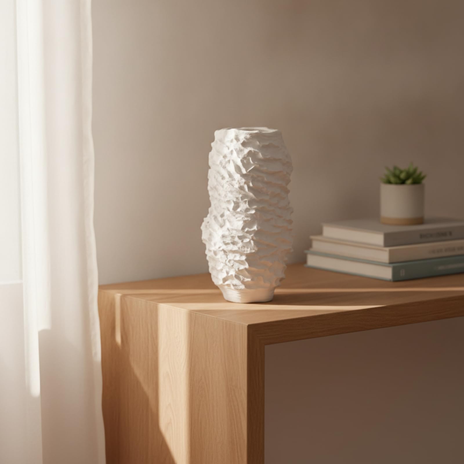 LOVIVER Vase en Résine Creux Orn Artistique | Texturé, Moderne, Vase Décoratif, pr Entrée, Noir