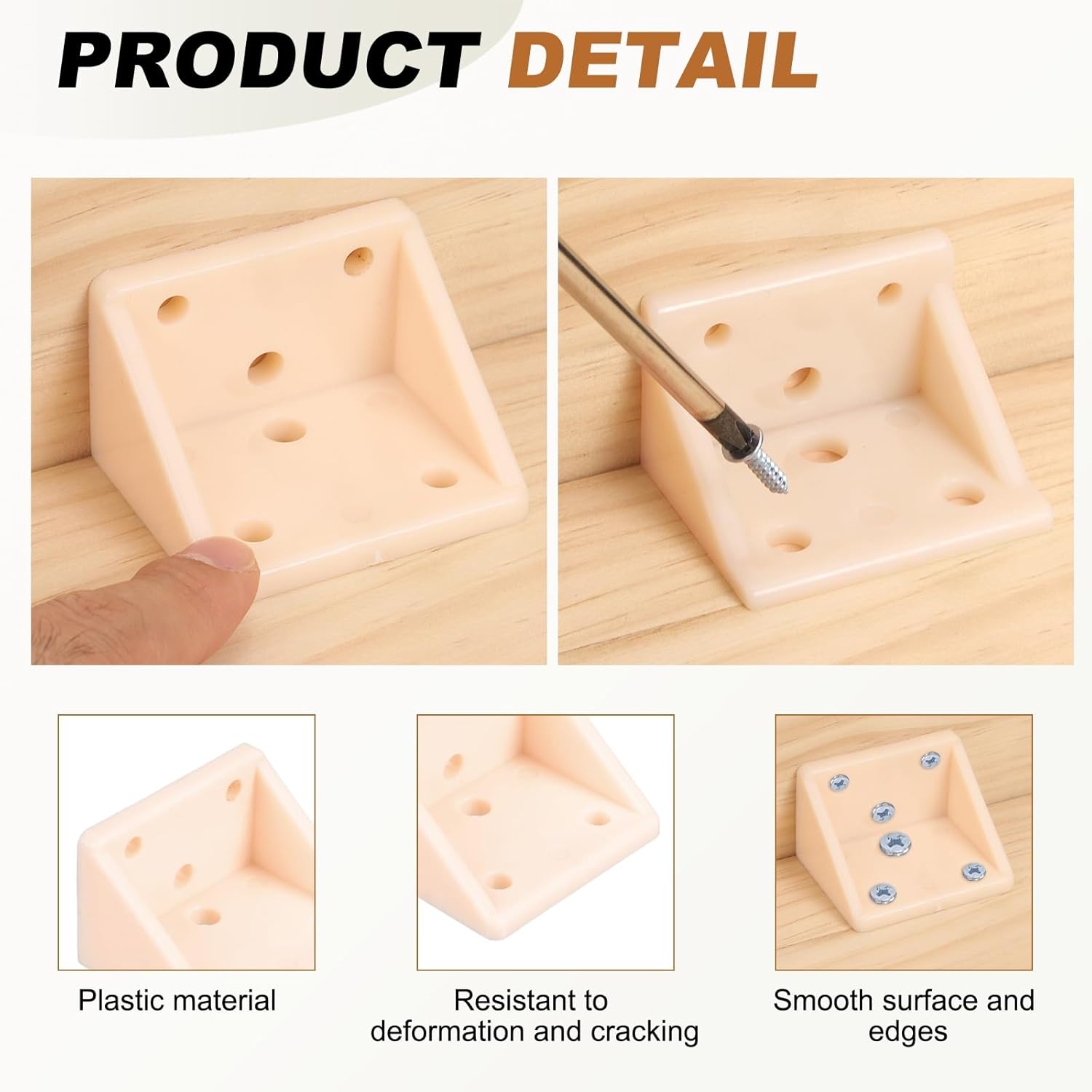 uxcell 10 Pcs Plastic Shelf Support Peg, Right Angle Bracket, 2.17"x 1.73"x 1.34" L Shape Shelf Bracket for Wooden Frame Shelves Furniture