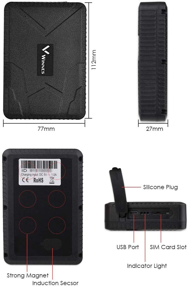 4G Localizzatore GPS portatile con Calamita Antifurto Satellitare Tracker GPS GSM Power TK915