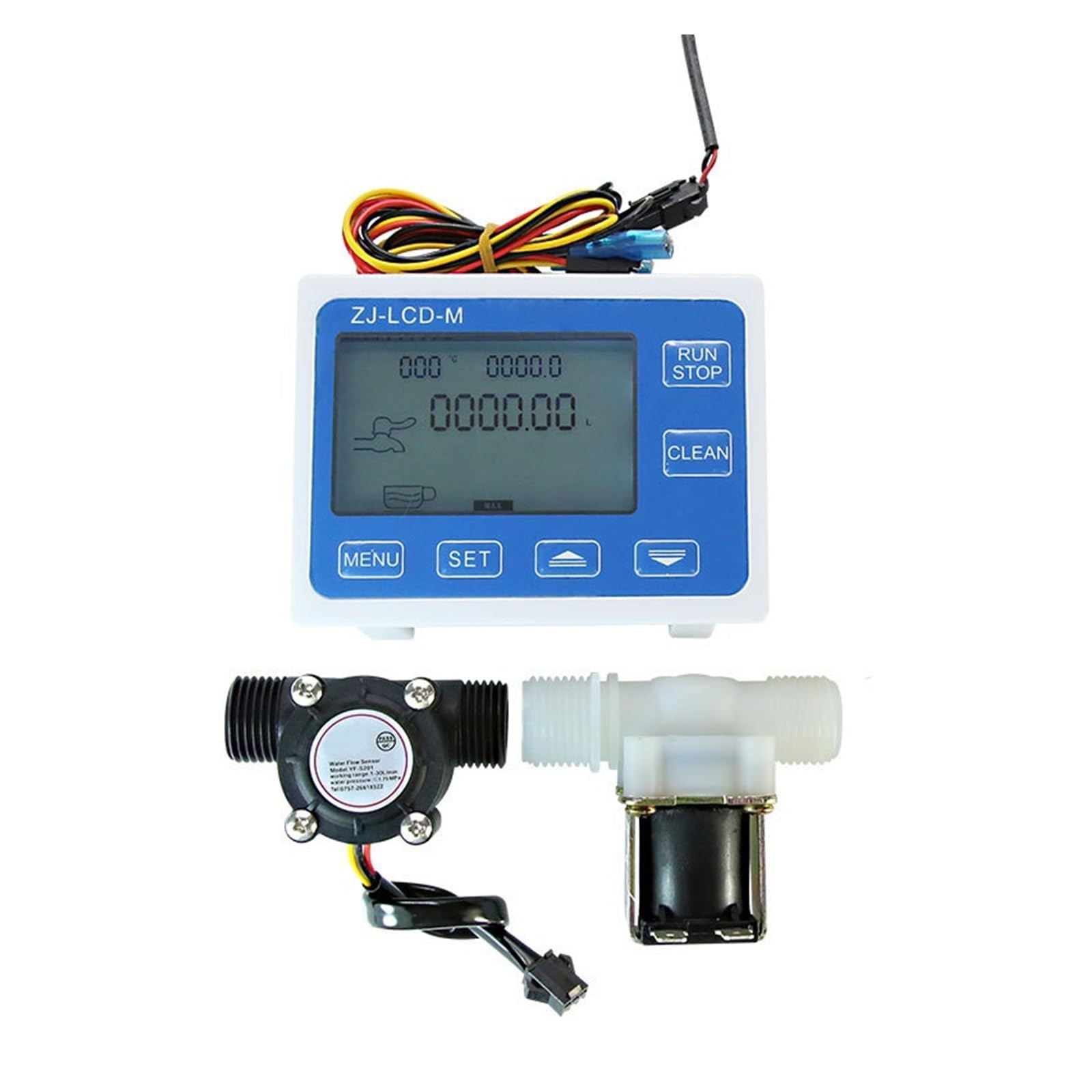 DN15 Digitalanzeige Durchflussmengenregler 1/2" Wasserdurchflusssensor Magnetventil zur Steuerung und Anzeige des Flüssigkeitsdurchflusses