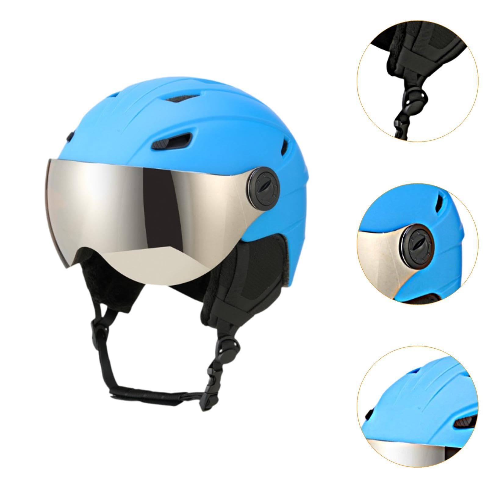 Perfeclan Casco de esquí, Casco para Deportes de Nieve, Gafas de esquí antivaho, cómodo Casco de Snowboard Resistente a Impactos con Visera integrada