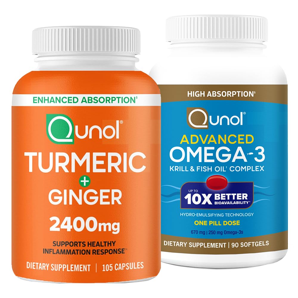 Turmeric & Omega-3: Turmeric Curcumin, 2400mg, 105 Capsules & Advanced Omega 3, 90 Softgels