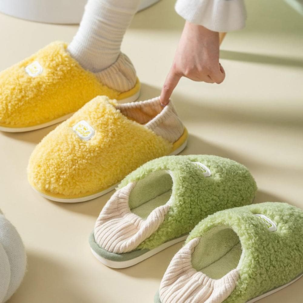 Lightweight House Shoes,Pregnant Women's Home Cotton Slippers, Wrapped Heel Non-Slip Confinement Shoes-Yellow_36-37,Lightweight House Shoes