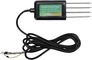 8 in 1 Soil Tester, Soil Sensor Temperature Humidity EC PH NPK Salinity Detector Tester Meter, for Greenhouse, Irrigation, Support for RS485