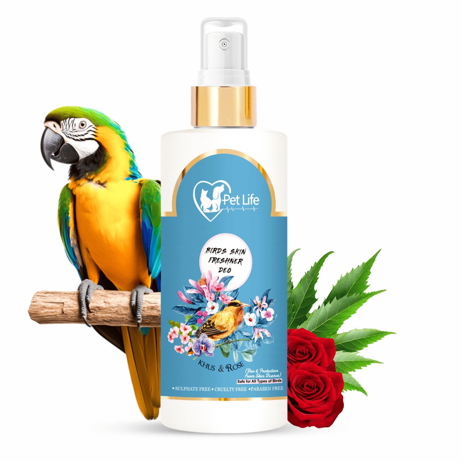 Pet Life Organic & Ayurvedic Skin Freshner for Birds | Birds Friendly Aromatic De-Oderizer Spray Suitable for Poultry Birds, Parrot, Sparrow, Pigeon, Chick, Hen, Duck All Birds Breed -200ML-image-42