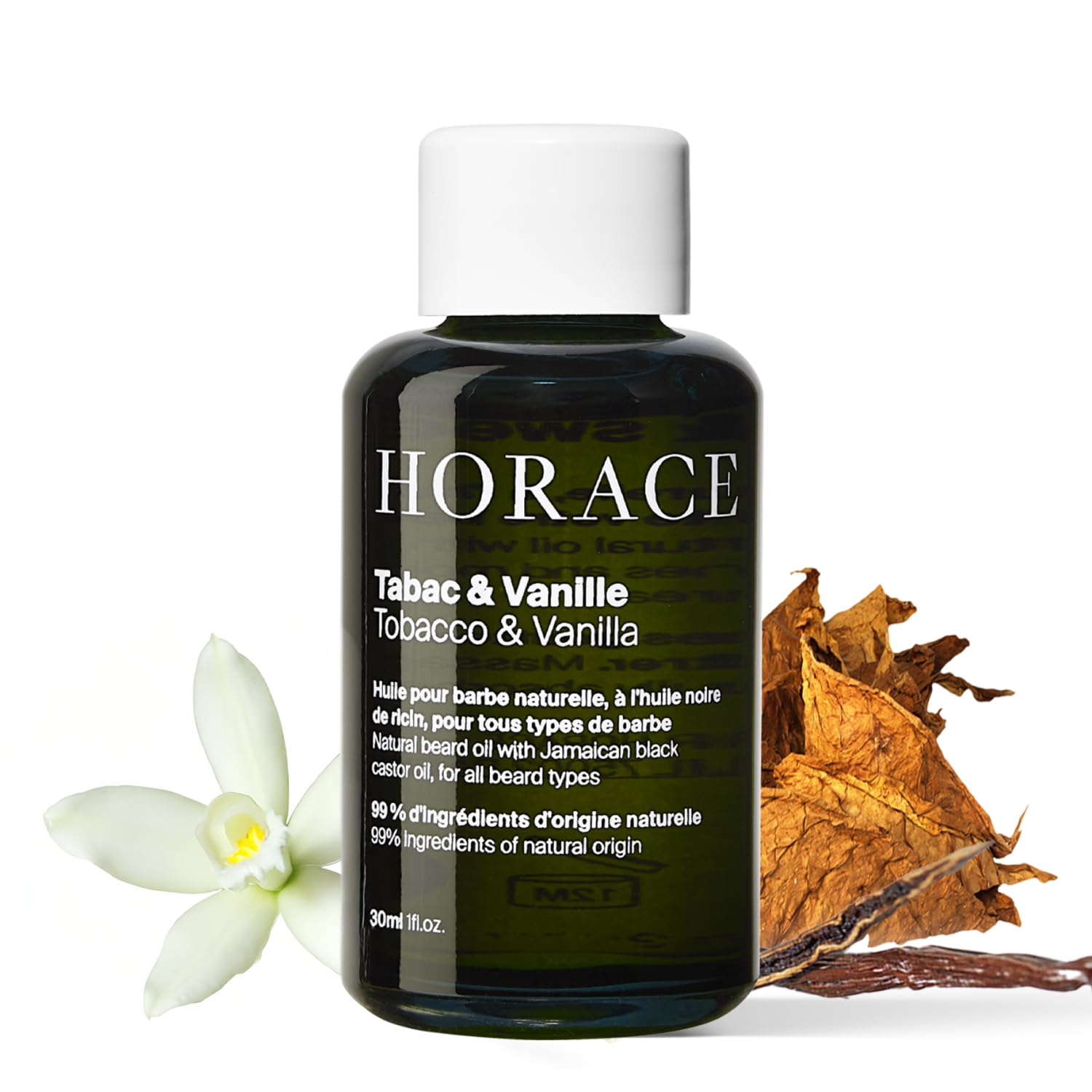 HORACETobacco & Vanilla Beard Oil for Men - Conditioner with Argan Oil - Gentle Beard Care for All Skin Types - Woody, Sweet Scent, 30 ml