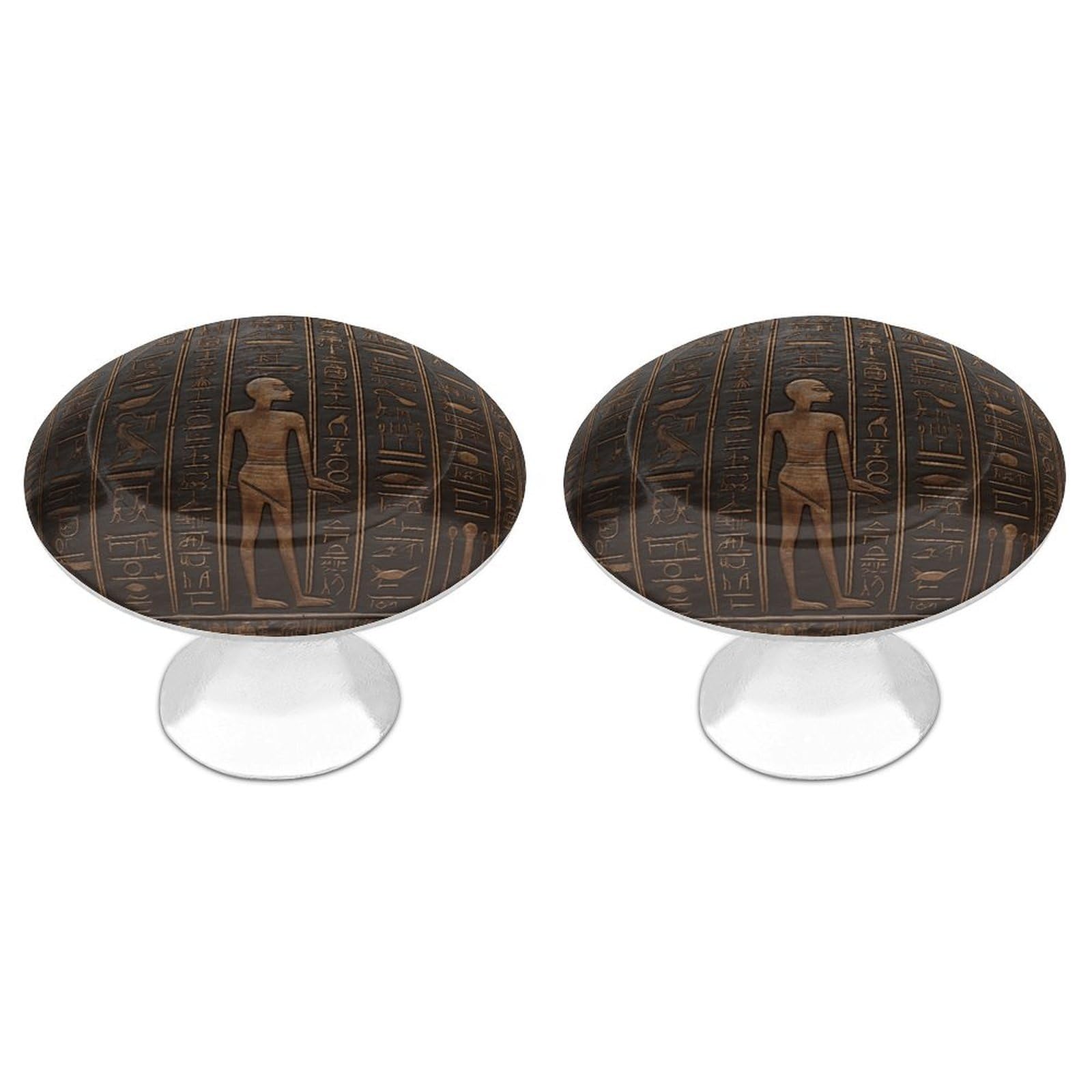 Vstadank Style Ancient Egyptian Hieroglyph Drawer Knob Nice Bathroom Cabinet Knob Round Cabinet Pull Stainless Steel Cabinet Handle Circle Drawer Handle Modern Drawer Pull For Wardrobe Cupboard 2 Pcs
