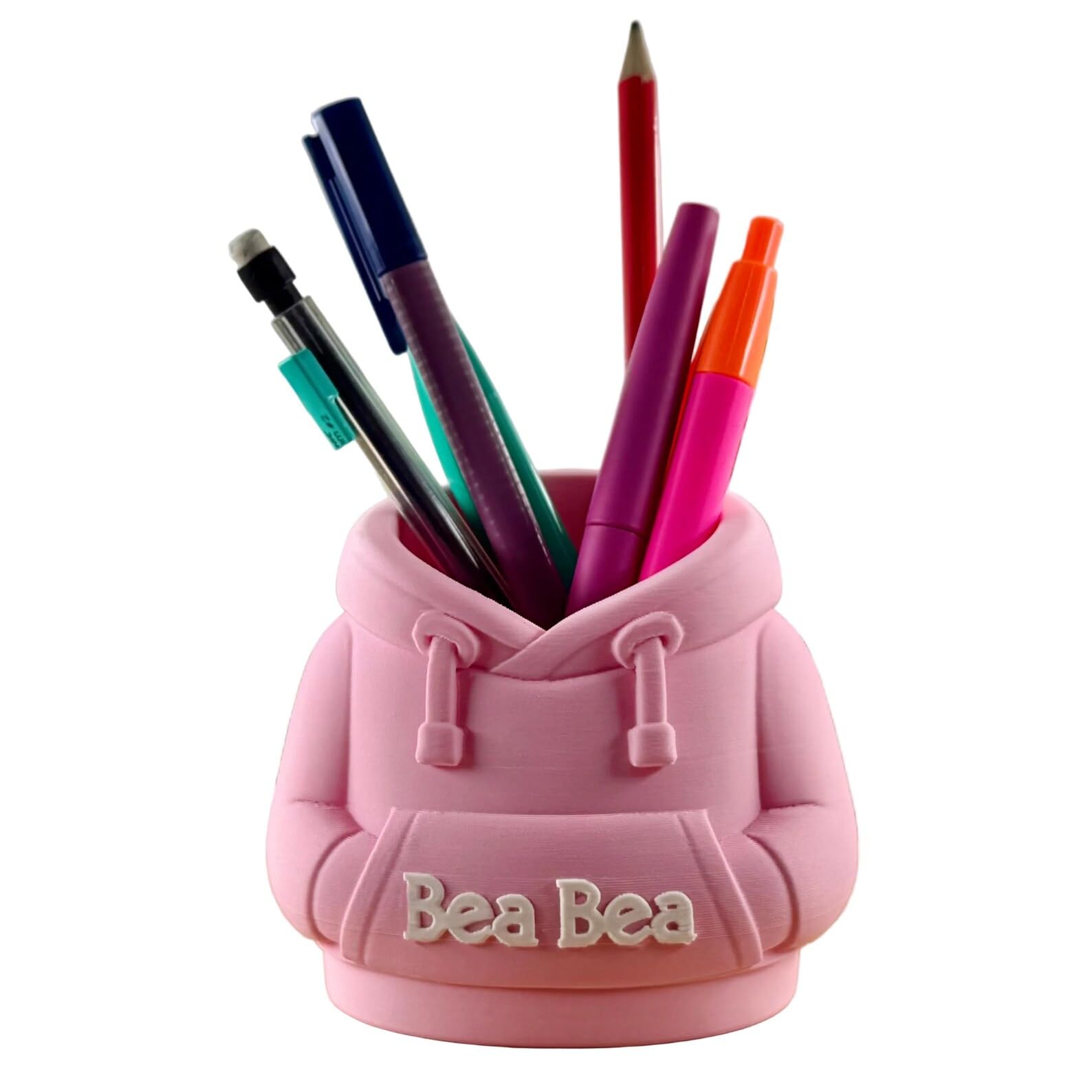Image Industry Hoodie Pen Holder – Cute Desk Organiser – Pencil Holder Pot – Pink or Blue (Pink)