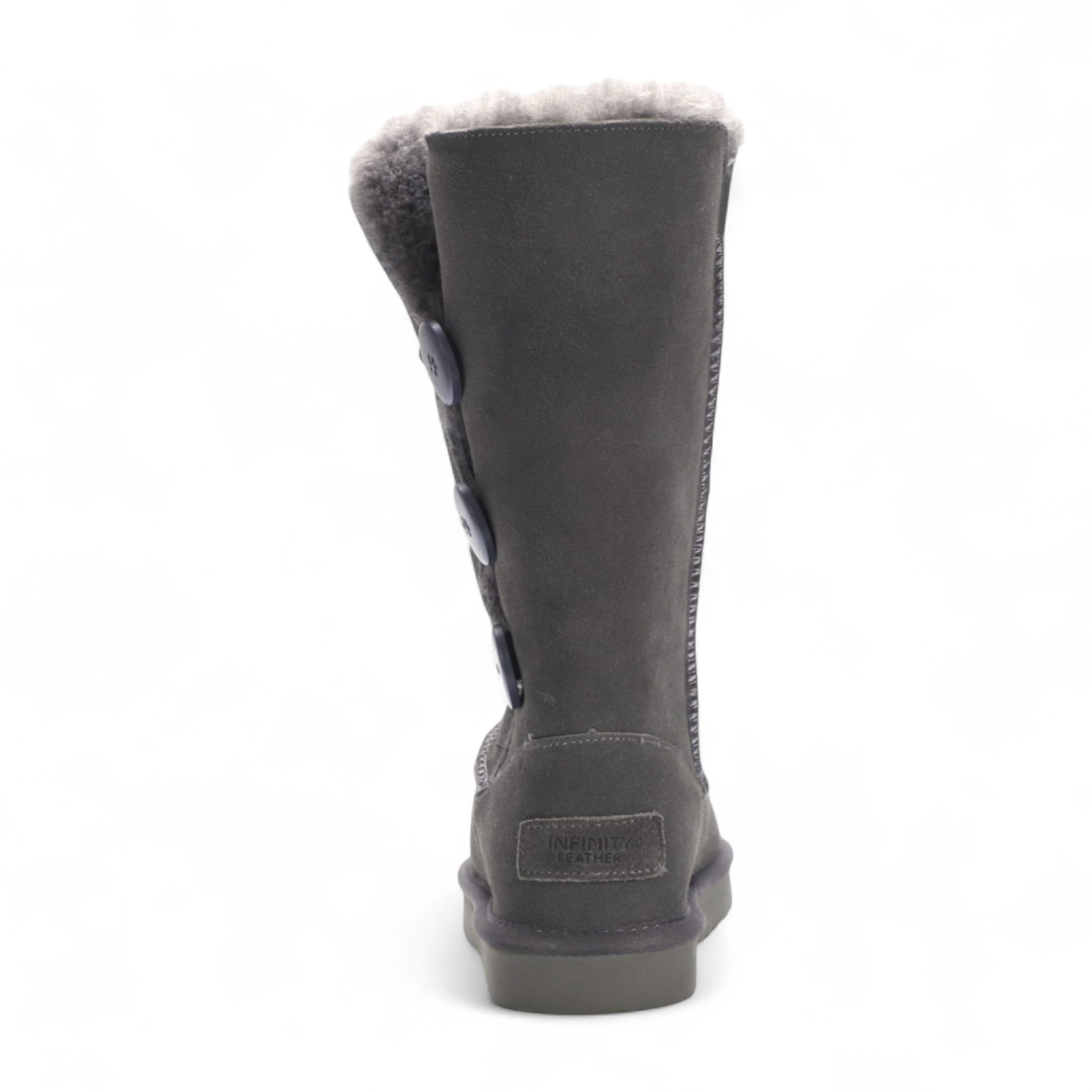 Stivali Invernali da Donna in Pelle di Pecora Scamosciata e Vitello Willow Stivali Slip On Con Bottoni e Fodera in Pelliccia Suola Antiscivolo Calda per Esterni Calzature Comode per il Freddo