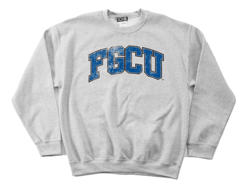 SDINCAA Florida Gulf Coast Eagles 50/50 Blended 8-Ounce Vintage Arch Crewneck Sweatshirt