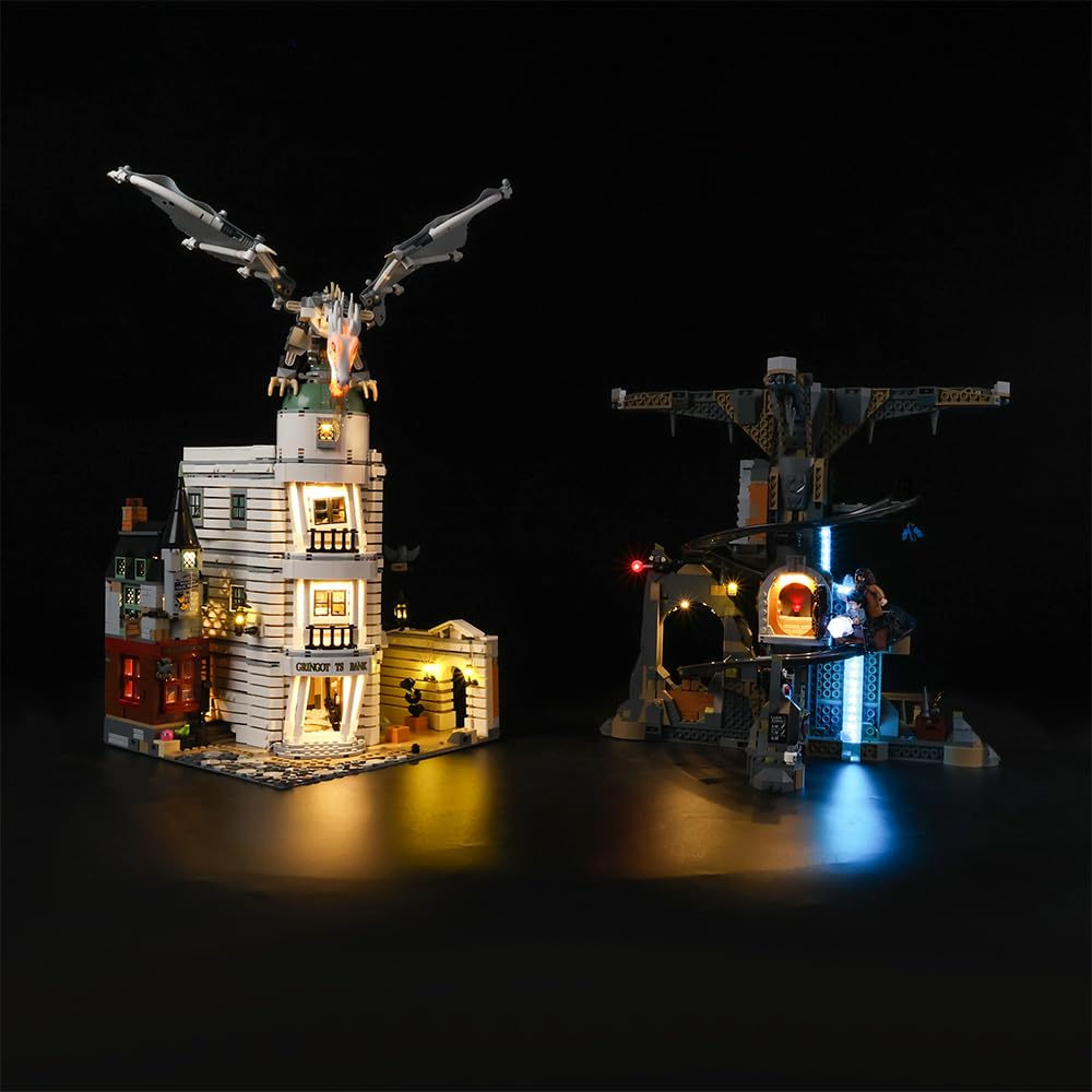Kyglaring Led Licht Kompatibel mit Lego Gringotts Wizard Bench Bauklötze 76417 Bausteine, Fernbedienungs Beleuchtungszubehör für das Lego Modellset 76417 (Nicht Enthalten Modell)
