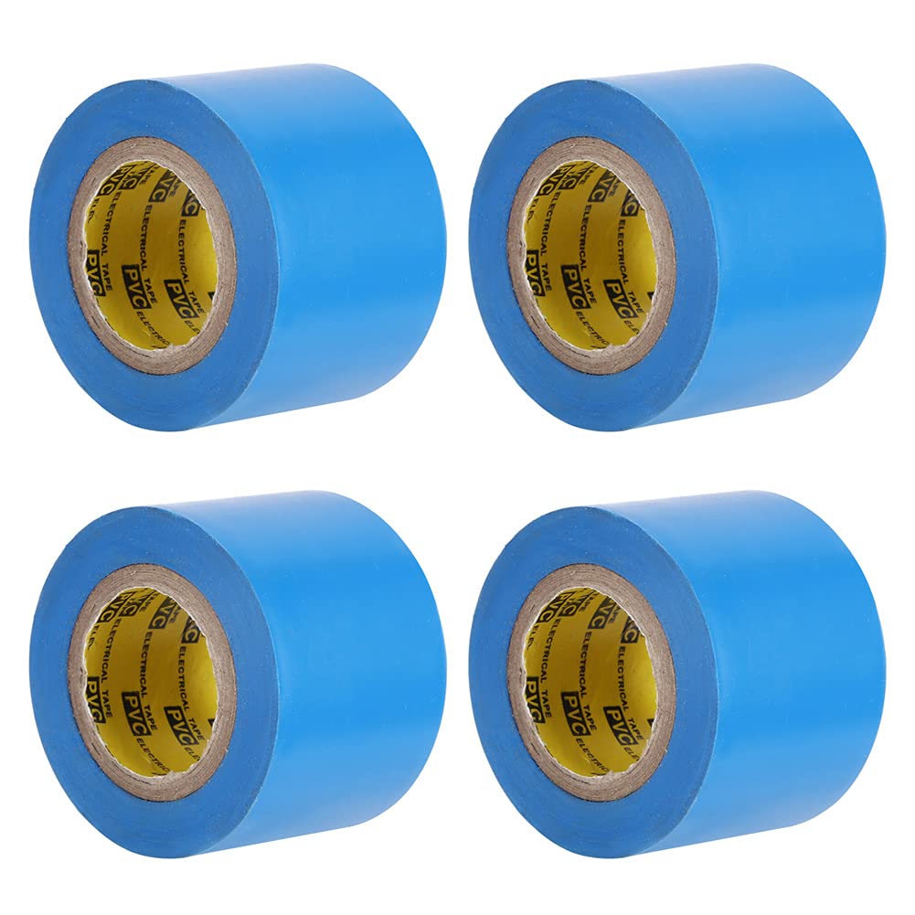 Electrical Tape, 4Pcs 4.4cm PVC Water Proof Electrical Insulated Sealing Tape Insulation Tape Hose Repair Tape for Electric Insulating Wire Wrapping (Blue)