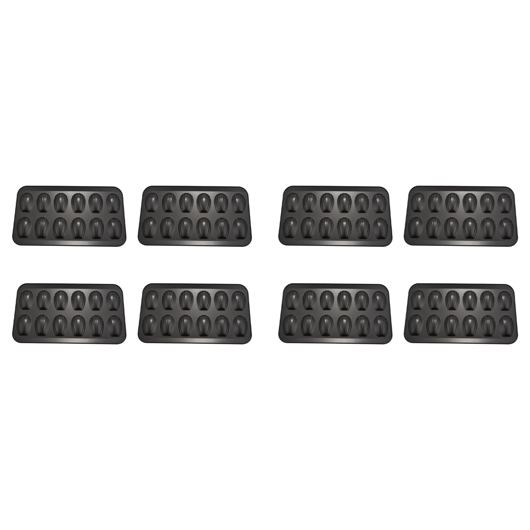 8 Packungen Anti Haft Madeleine Topf, Back Form 12 mit Muschel Kuchen Back Blech Schokoladen Anti Haft Back Blech, zum Backen im Ofen, Schwarz