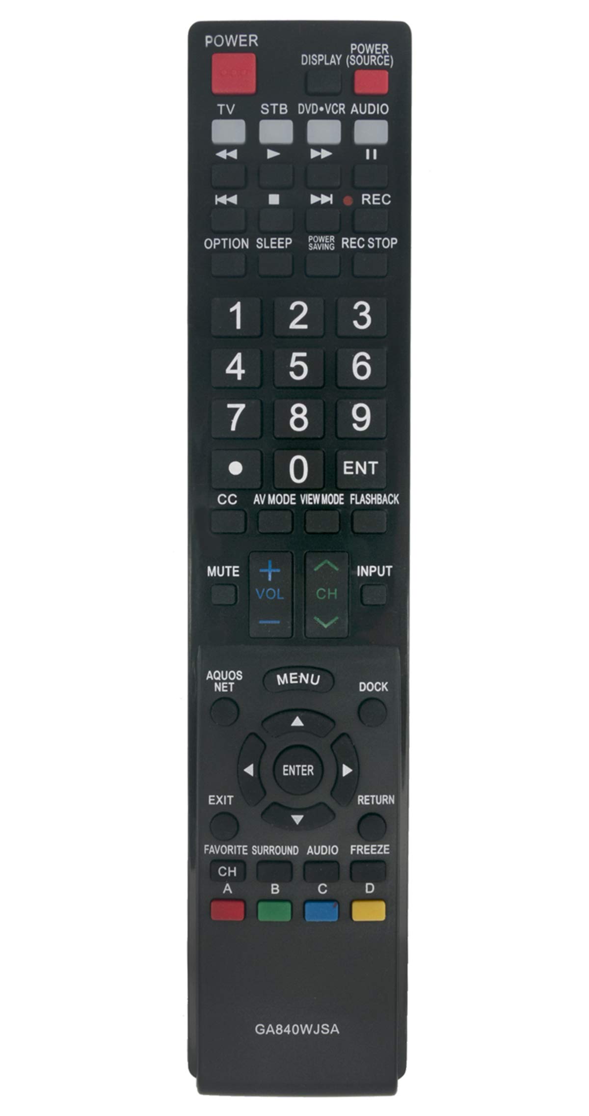 GA840WJSA Replace Remote Control Compatible with Sharp TV LC60LE810UN LC60LE820 LC60LE820UN LC-40LE810 LC-40LE810UN LC-40LE820 LC-40LE820UN LC-46LE810
