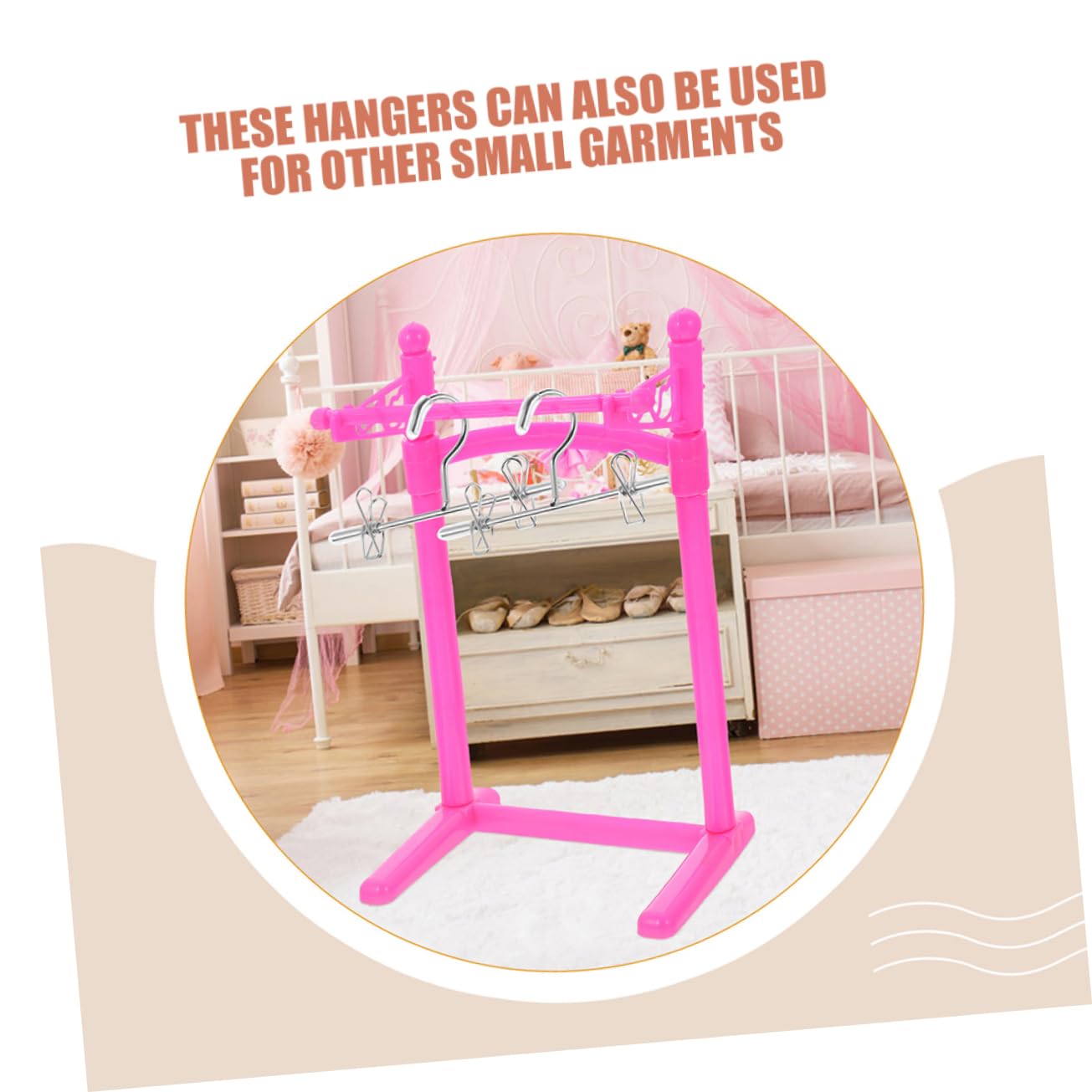 8 mini perchas de metal para ropa de muñecas, diseño que ahorra espacio con clips protectores para armario de muñecas, perfectas para guardar vestidos, trajes y accesorios