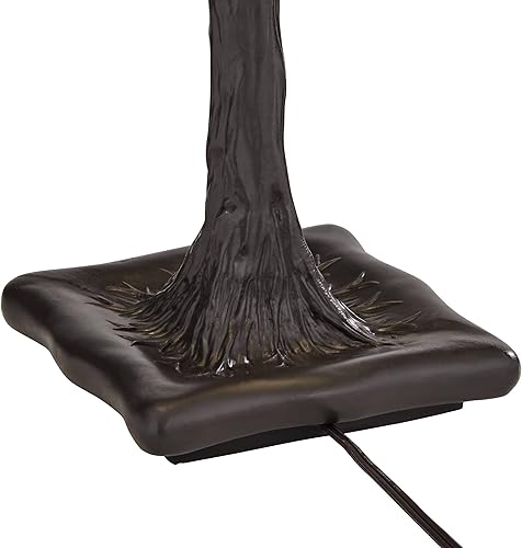 Miniatura 7 de Robert Louis Tiffany Southwestern Tiffany - Lámpara de mesa estilo Tiffany de 26 pulgadas de alto, bronce oscuro, marrón, flor de cerezo, decoración