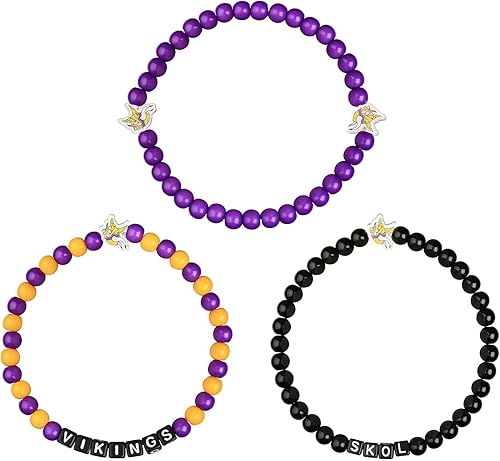 Vista 122 de FOCO NFL unisex-adult NFL Team Logo Officially Licensed 3-Pack Beaded Friendship Bracelets