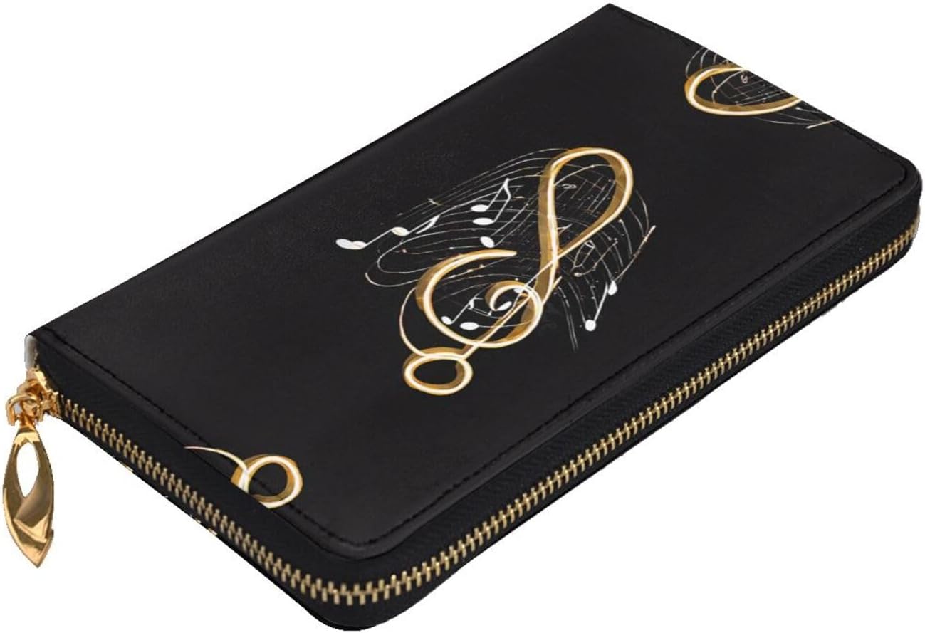 Colorful Music Print Women'S Rfid Wallet, Self-Lubricating Zipper & 12 Card Slots, Large Capacity Organizer With Phone Pocket image 3