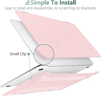 DONGKE Compatible with MacBook Air 13 inch Case 2021 2020 2019 2018 Release Model: M1 A2337 A2179 A1932, Matte Hard Case Cover for MacBook Air 13 inch with Retina Display Touch ID - Solid Pink