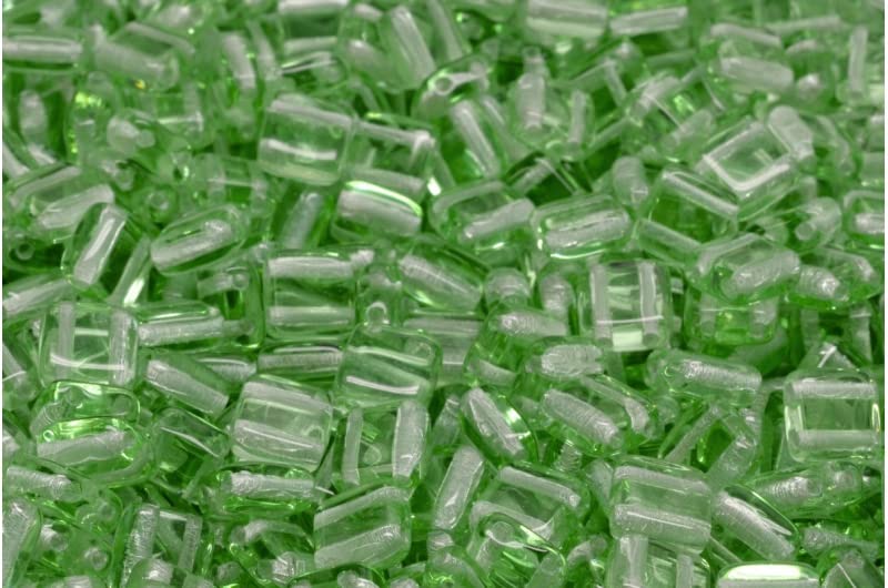 230 ml (1123 szt.) 2 otwory tłoczone koraliki do płytek 6 x 6 mm, przezroczysty zielony (50520)