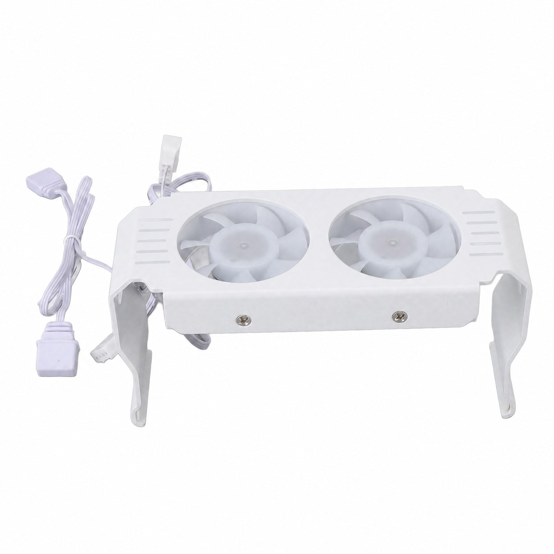 Refroidisseur de Mémoire RAM ARGB DDR, Radiateur RAM de Mémoire D'ordinateur, Double Ventilateur de Contrôle de Température PWM pour DDR DDR2 DDR3 DDR4 DDR5 (WHITE)