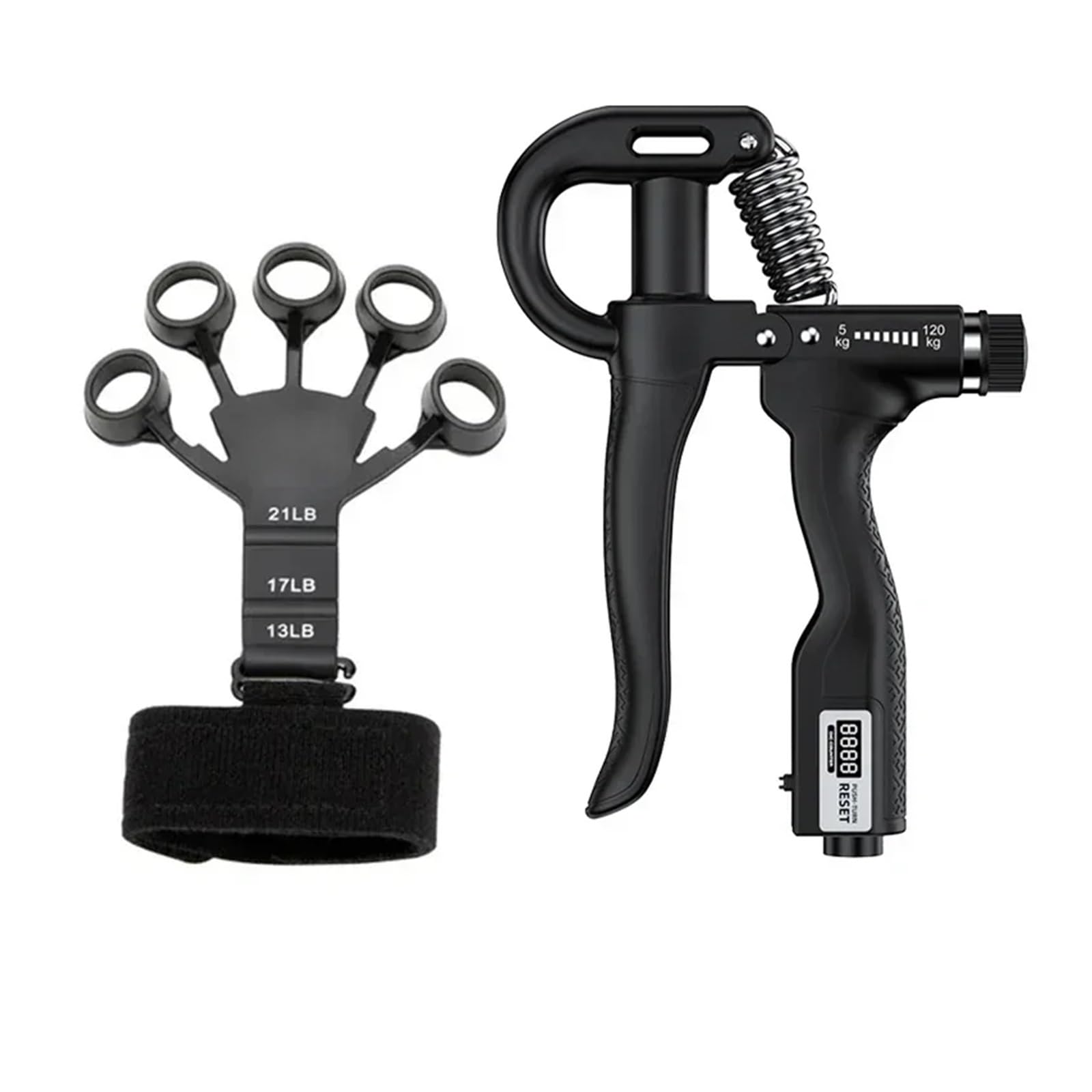 FLYIODFCXV Wrist trainer, Strength Training Hand Exerciser Adjustable 5-120KG Fitness Unisex Finger Rehabilitation Grip(2pcs Set-A)