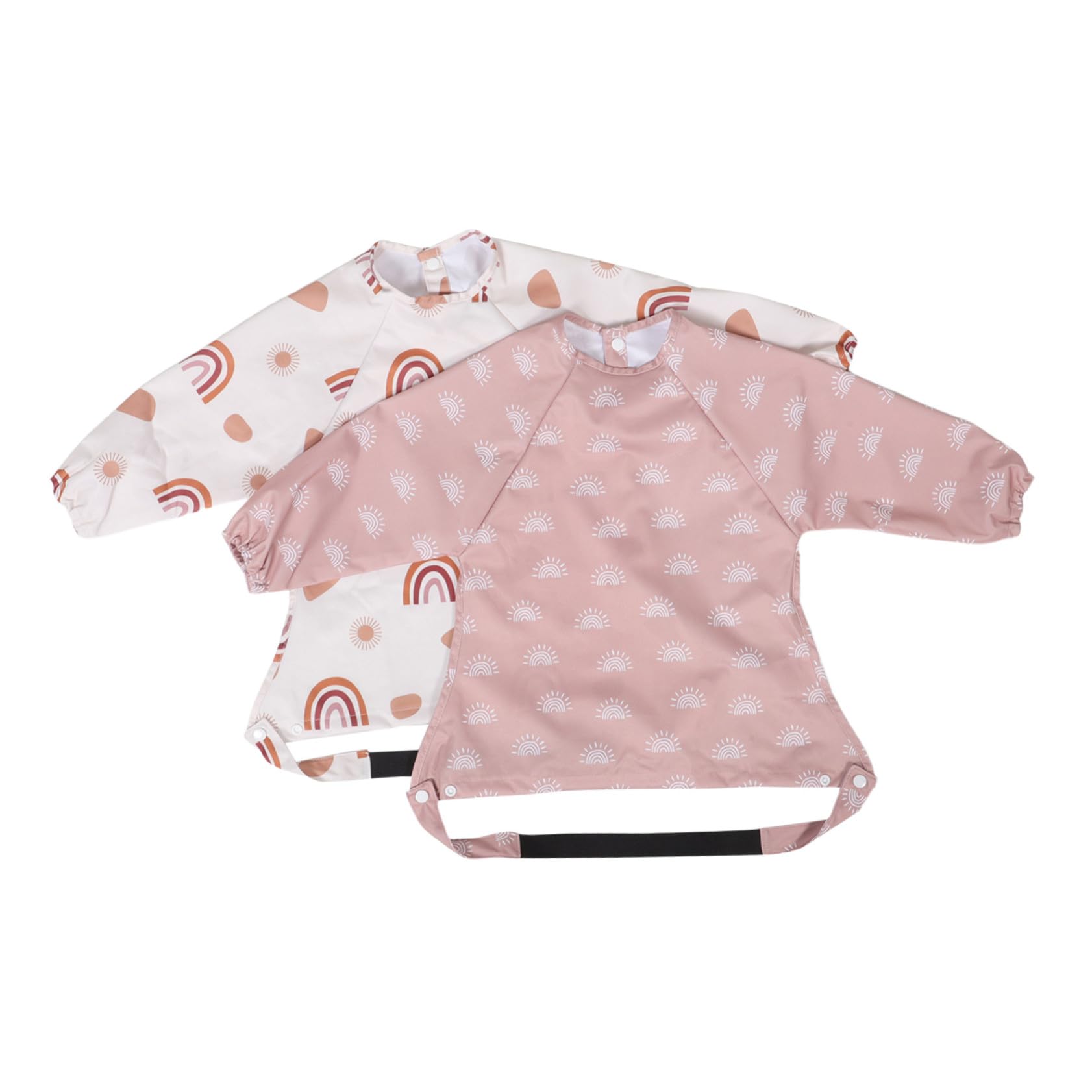 Abaodam 2 Piezas Baberos Impermeables para Manga Larga Delantal Antimanchas para Bebés con Cobertura para Comer y Fácil Limpieza