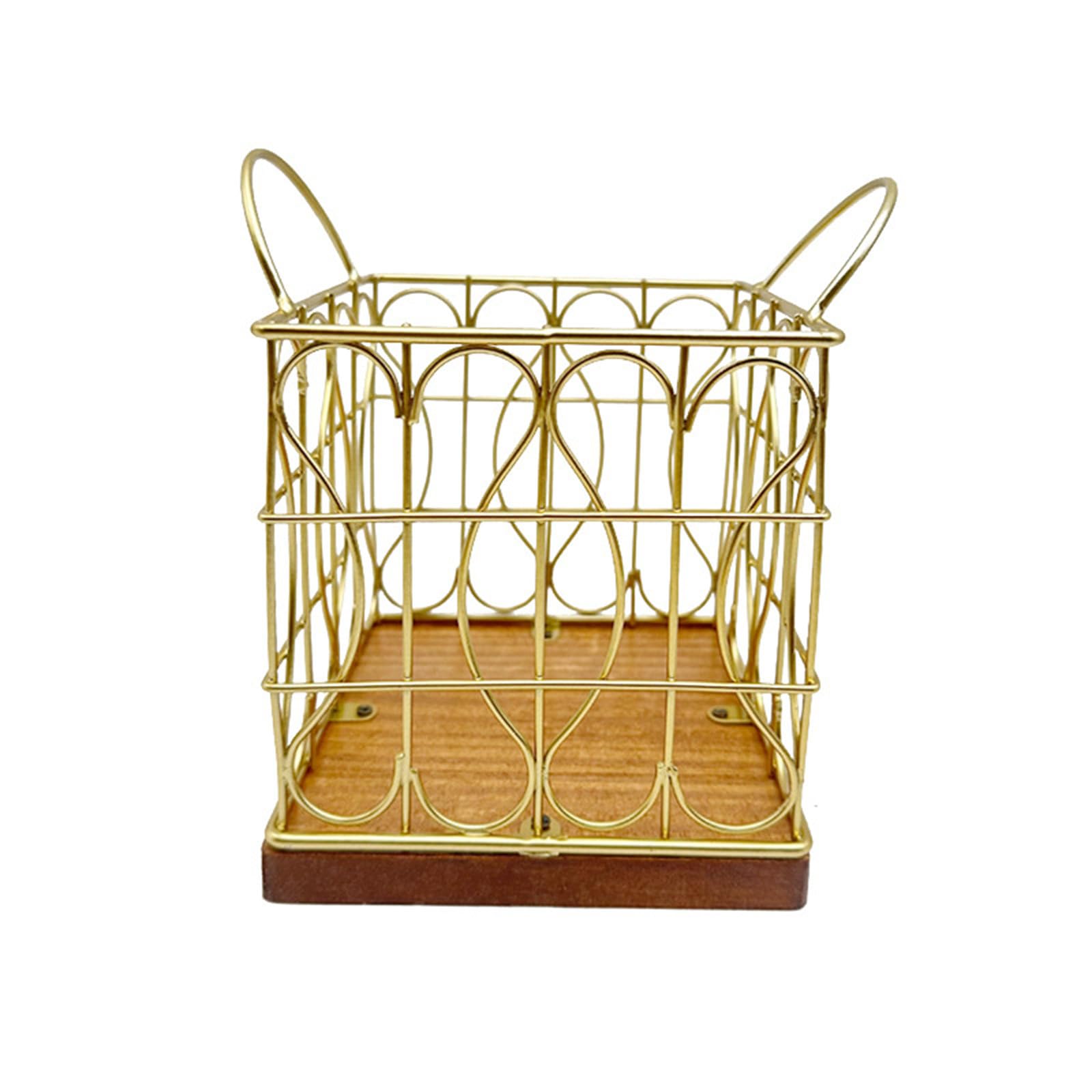 Buxuaaaa Gold Metal Wire Coffee Storage Rack Round/Square Coffee Pods Basket Decorations For Kitchen Countertop Espressos Pods Stand Organizer