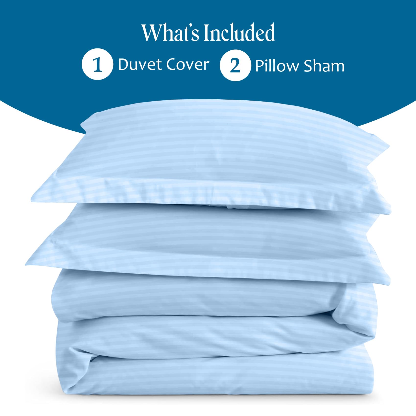 Jaycorner 1000-TC Combed Cotton Duvet Cover Set - King/Cal King 90x110, 3 Piece With Corner Ties - View #11