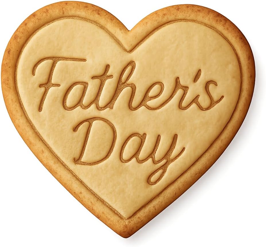 Heart Accent Father's Day Cookie Cutter & Stamp, Fondant & Clay - 4x3.6"