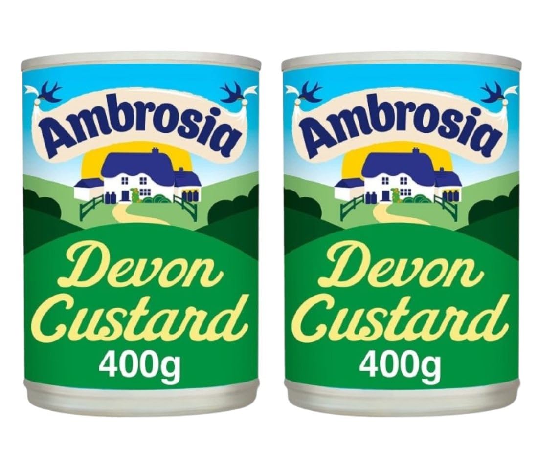 Ambrosia Devon Custard 400g Pack of 2 - Ready-to-Serve Creamy Dairy Custard for Pies, Fruit & Desserts