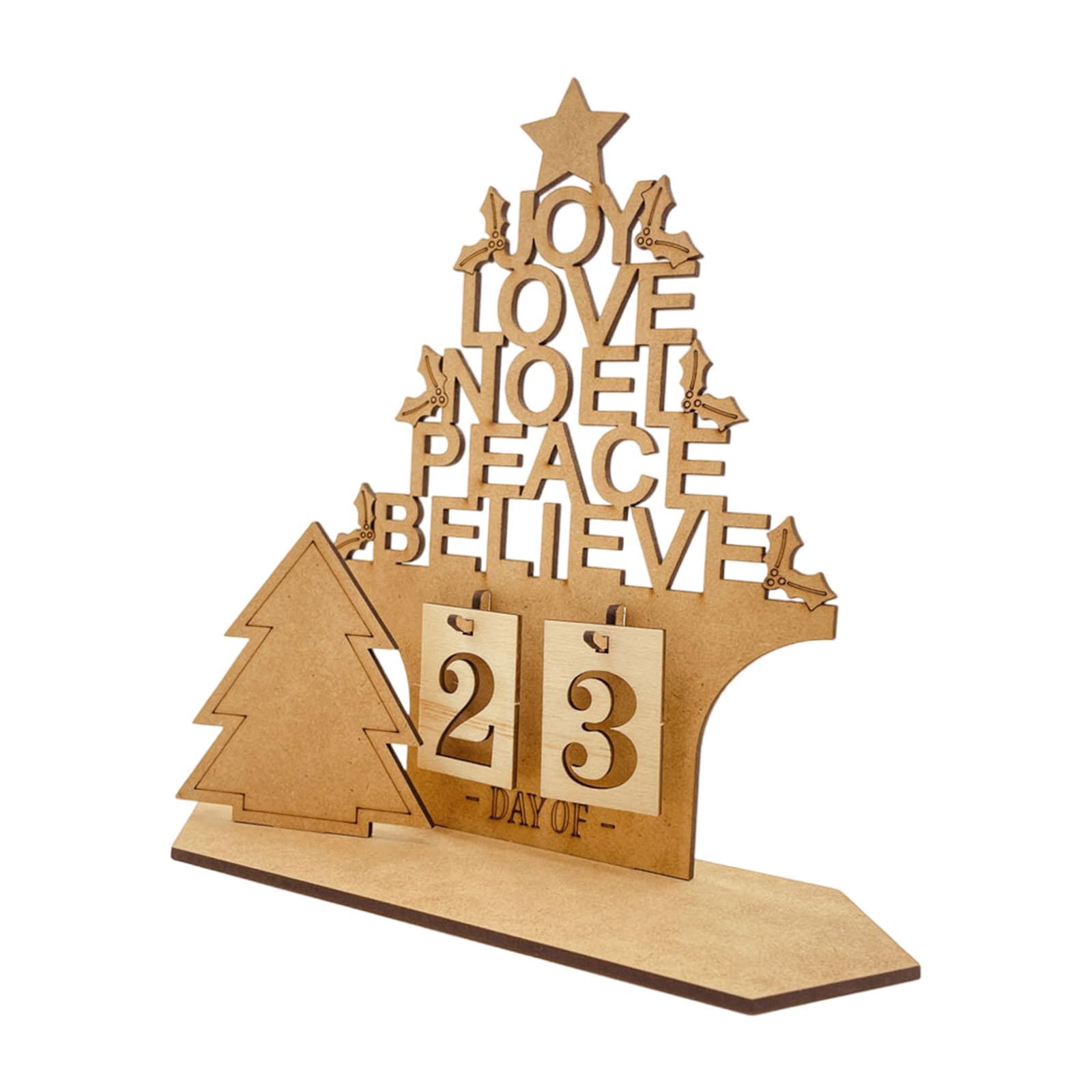 Buxuaaaa Decorative Advent Calendar for and Home Use Desktop Decoration Stylish Wood Countdown Calendar Festival Decoration