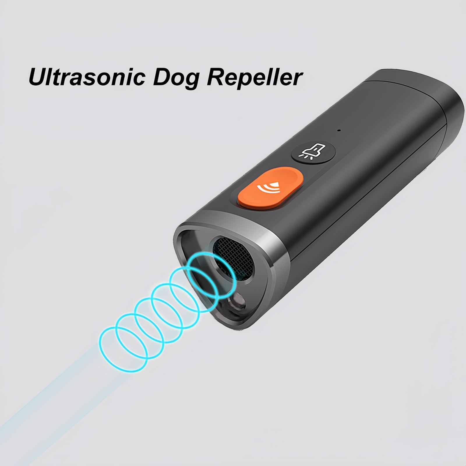 Répulsif pour chiens à ultrasons portable avec mode lampe de poche, arrêt des aboiements, rechargeable, entraînement comportemental de longue durée, facile à utiliser pour les chiens à l