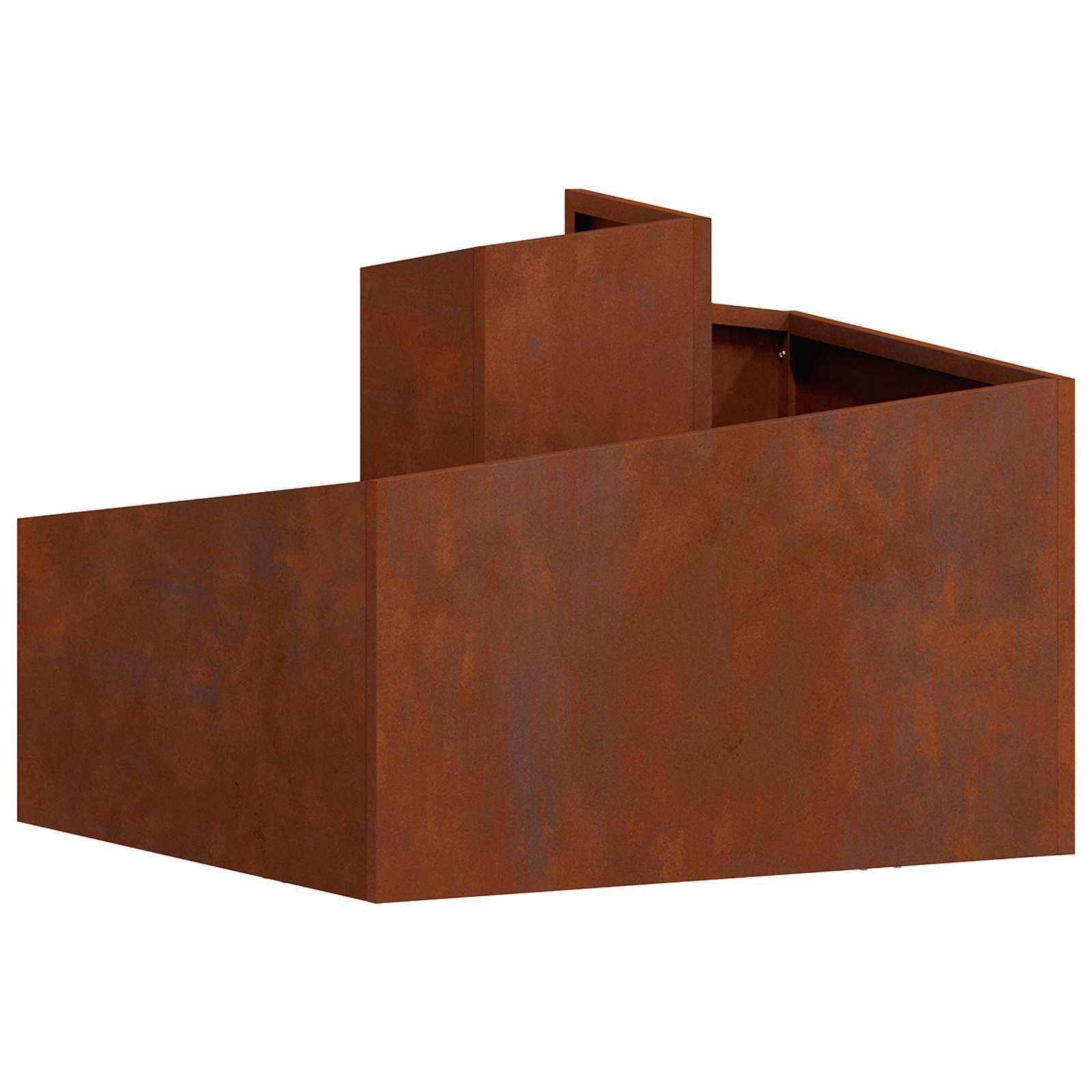 Garten-Pflanzgefäß Braun 60 x 60 x 50 cm - Quadratischer Pflanzkübel aus Wetterfeststahl für Garten Terrasse und Balkon - Moderner Blumentopf aus Metall für Außenbereich