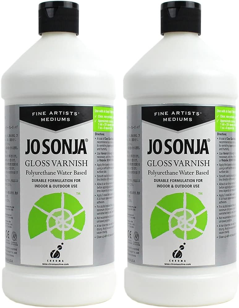 Jo Sonja Polyurethane Varnish Gloss - 32oz Bottle - Two Pack
