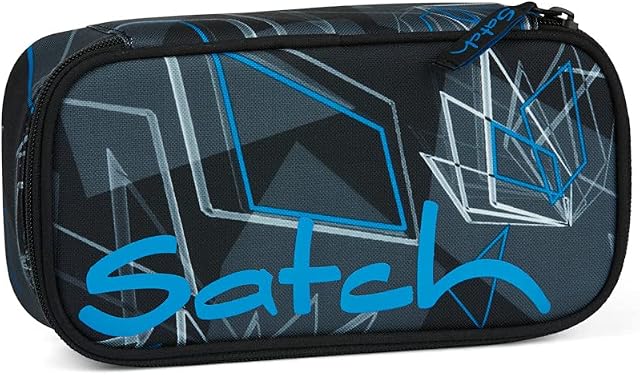 satch Piórnik bardzo duży z przegrodą na zamek błyskawiczny ekierką, Deep Dimension - niebieski, jeden rozmiar, Pencil Box