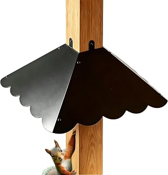 17 Inch Wavy Edge Metal Squirrel Baffle for 4x4 Posts, Black