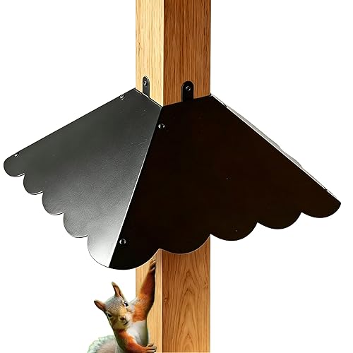 Upgraded Classic Black Metal Squirrel Baffle for 4x4 Post, 17 Inch for Bird Feed