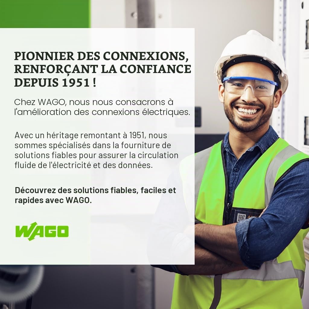 Wago 221-413 Lot de 50 boîtiers de raccordement avec leviers 3 connecteurs 12 V 220 - 240 V | Connecteurs compacts transparents pour fils rigides et souples, boîtiers de raccordement 4 mm², usage 12 V et 220 V.